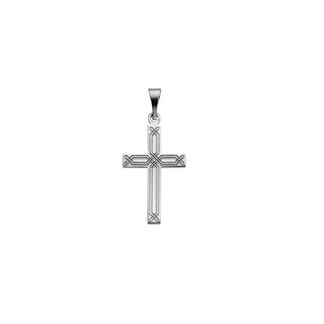 14K two tone Gold Christian Marriage Symbol Cross Pendant .25pts - CMS ...